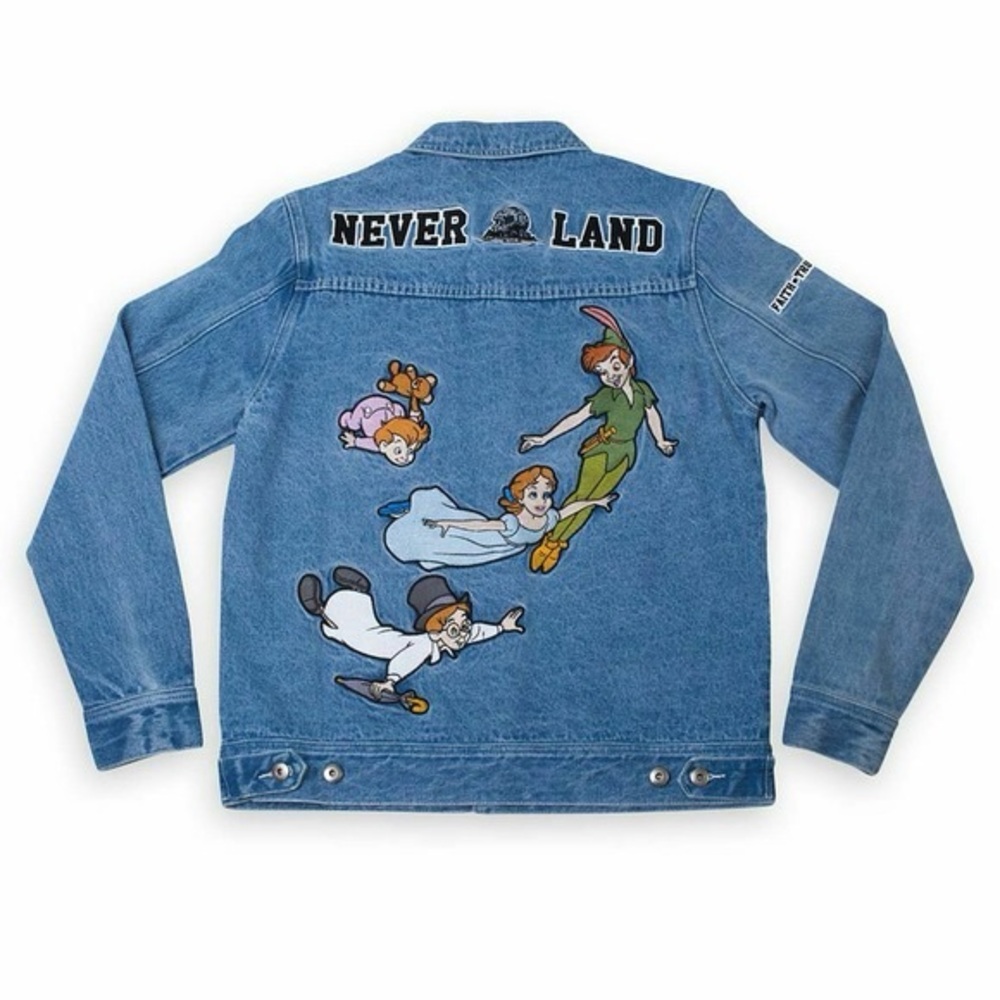 Disney x Cakeworthy Peter Pan Never Land Blue Denim Jean Jacket Women's Small